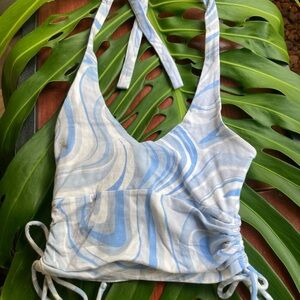 Hollister $20 Blue and White Swirl Shirt